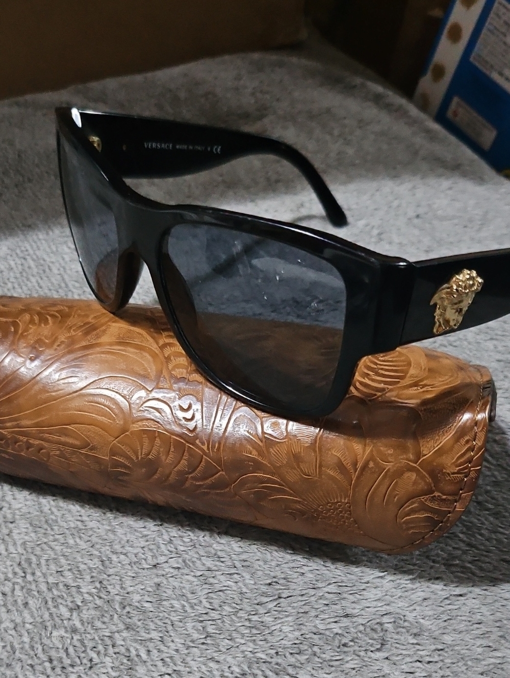 Verace Womens Designer Sumglasses With Hand Tooled Case
